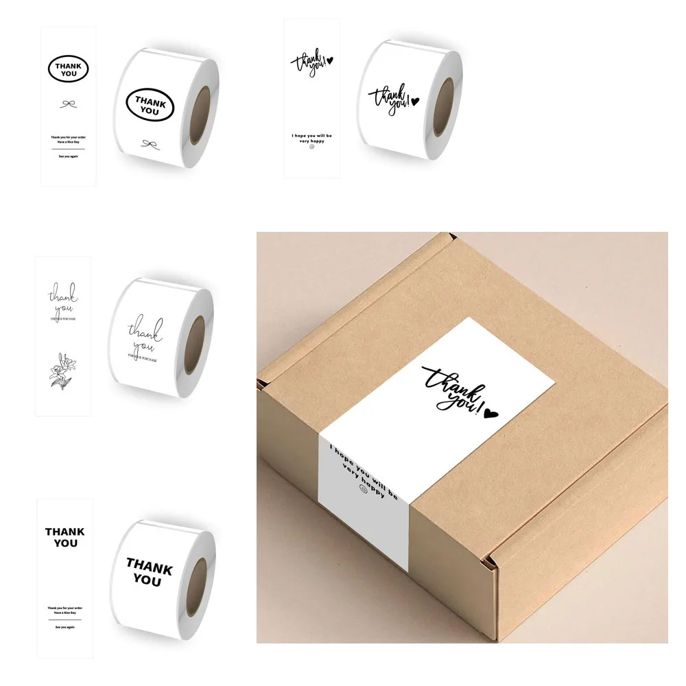 NEW thankyou sticker Square gift wrapping Self-adhesive label Airplane box seal sticker DIY Private customization
