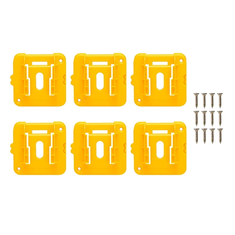 6Pack Battery Mount Holder For Dewalt 20V 60V Battery Dock Holder Fit Battery Display For Warehouse Factory Toolbox