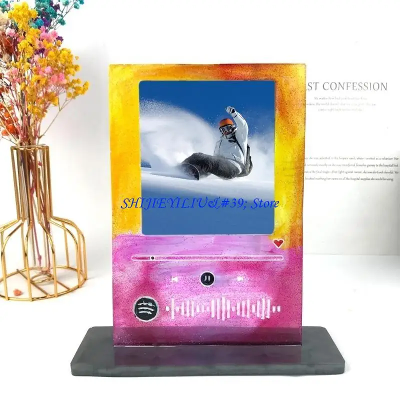 

E21F DIY Crafts MP3 Photo Frame Epoxy Resin Mold Desktop Decoration Silicone Mould