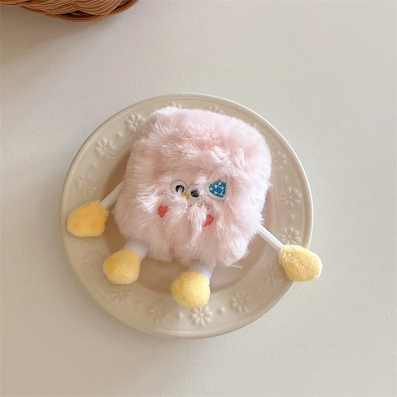 Модный пушистый мягкий плюшевый рождественский чехол для наушников Apple AirPods 4 1 2 Pro 3, меховой милый защитный чехол для наушников