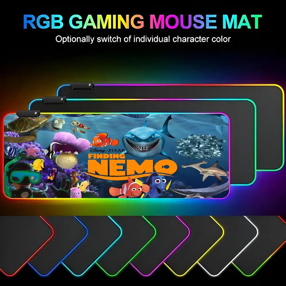 

Finding Nemo Mouse Pad Gamer RGB Deskmat Keyboard Mat Gaming Laptops LED Mousepad Desk Protector Anime Mause Mats