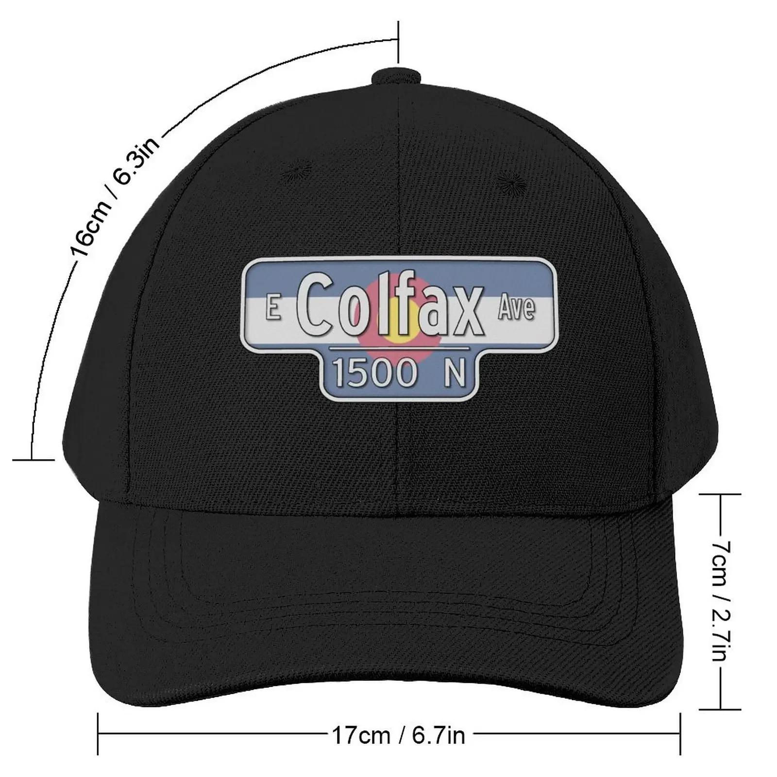 East Colfax Ave Street Sign - Colorado State Flag Baseball Cap black Horse Hat Custom Cap Anime Mens Women's