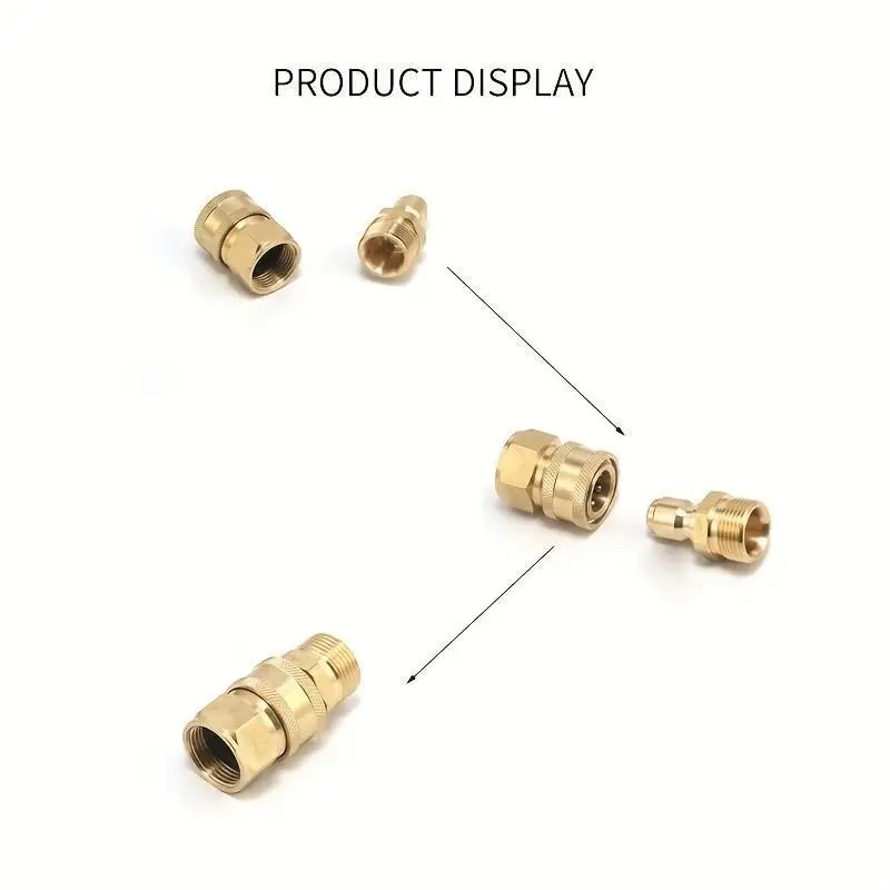 Automobile PartsQuick Plug Washer Brass Pressure Release Connector M22 15 Female 1/4 Male Pair Hose Inch Adapter Gar