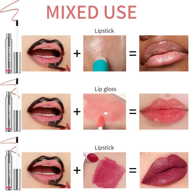 4 colori Peel Off Lip Liner Matita per labbra opaca altamente pigmentata Tattoo Matita per labbra impermeabile a lunga durata Lucidalabbra antiaderente