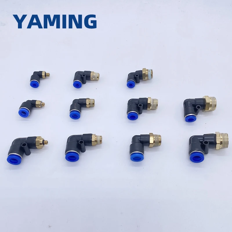 PL14-04 PL16-04 أجزاء موصل هوائي 90 درجة PL القصبة الهوائية الكوع تركيبات الهواء موصلات الخرطوم موضوع مربع