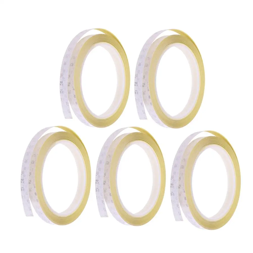 

5 Pcs Stickers Bike Wheel Rim Tape Reflective Sticker Tape Warning Strip Car Decoration Durable Safety