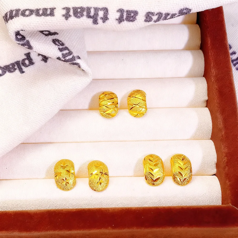 

Gentle Style Starry Sky Light Luxury Wheat Ear Earrings Women 24K Gold AU999 Delicate and Charming
