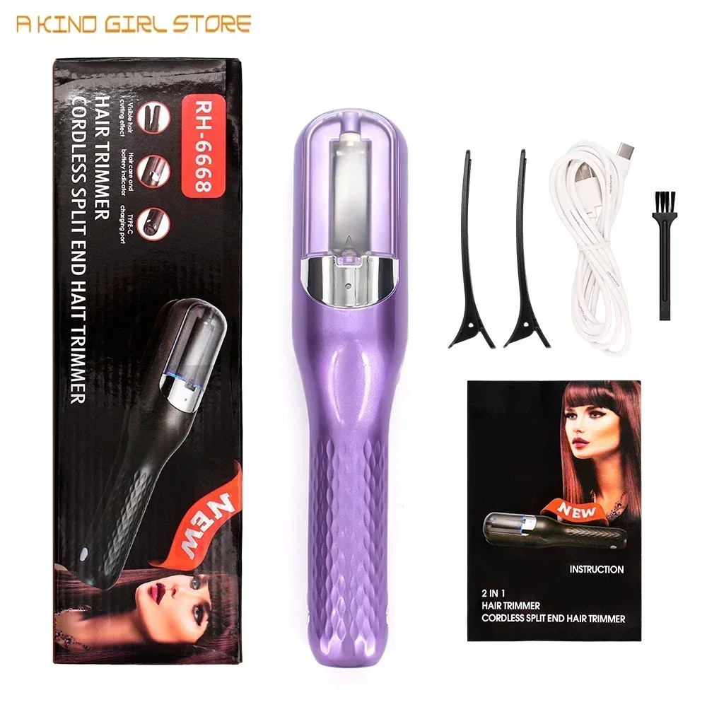 Cordless Hair Cutting Machine Open Ends Hair Cutter Split End Trimmer Type-c Charge Automatic End Remover Damaged Hair Care