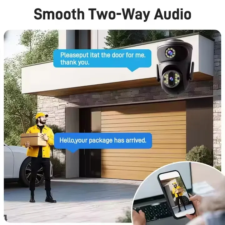 2K 8MP WiFi Security Camera Outdoor Dual Lens Dual Screen 360° Wireless Video Surveillance CCTV IP Cam IPC360 Home