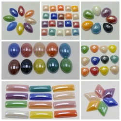 Craft DIY Mixed Color Flatback Cabochon Ceramic Glass Tile Various Shape Square Teardrop Oval