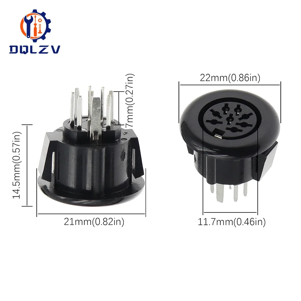 5/8Pins DIN Female Jack Soldering Type Round Socket 5/8 Pole DIN Terminal Chassis S Video Connector