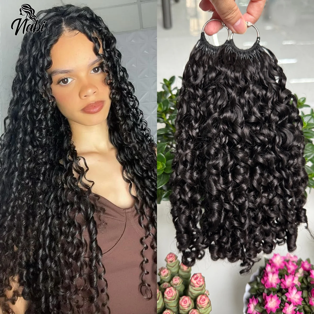 NABI Pixie Curl Crochet Hair Human Hair  Pre-Seperated 16-20 inch Miracle Knots Hair Burmese Human Hair for Women