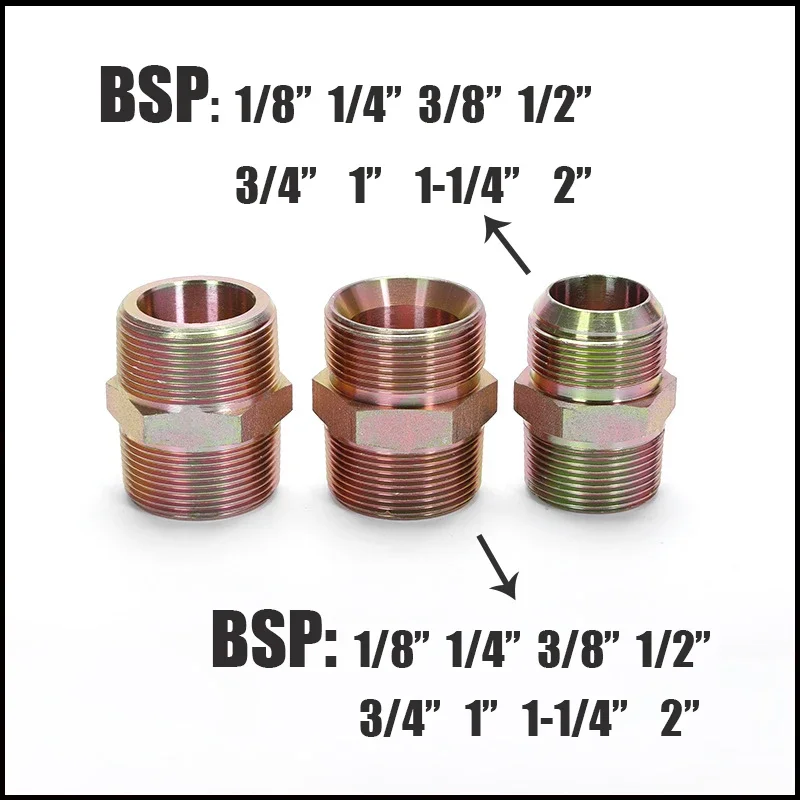 Hydraulic High-Pressure Oil Pipe Transition Joint ACD Type Interface BSP 1/8