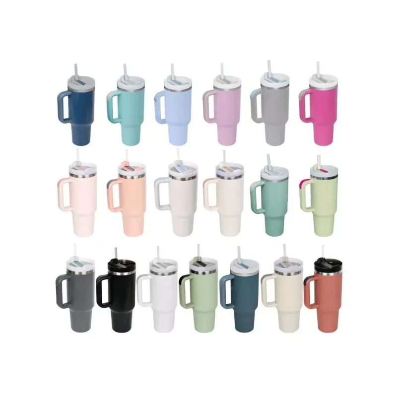 Coffee Cup 1200ML High Quality Insulated Tumbler With Handle Straw Double Wall Thermal Travel Cup Perfect Gift 40oz