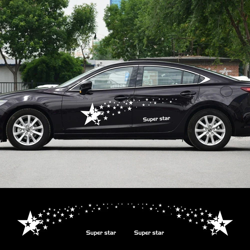 

2 шт. автомобильные виниловые наклейки с пентаграммой и боковой звездой для Audi A4 A3 BMW Ford VW Toyota Renault Peugeot внешние тюнинговые аксессуары