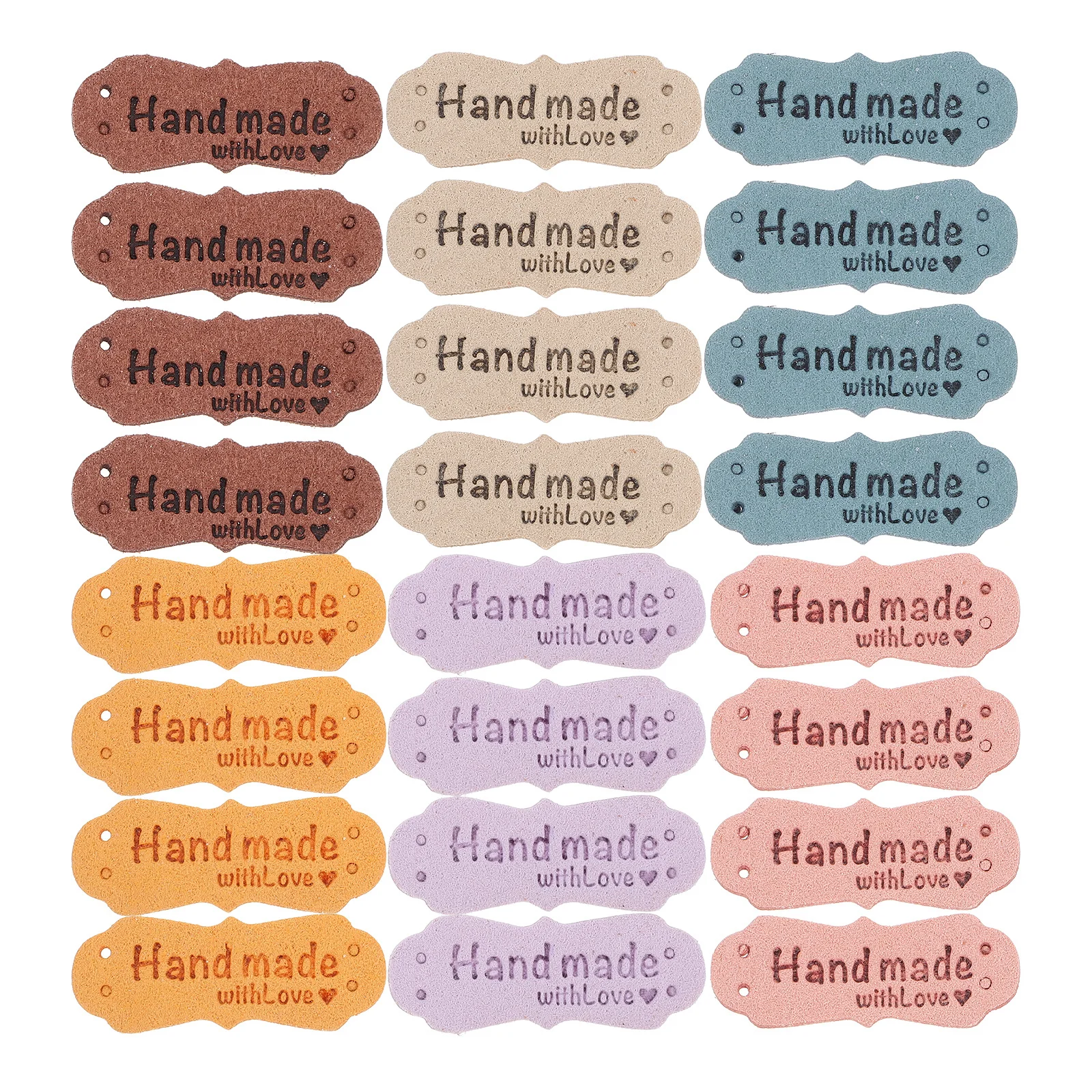 

60Pcs Colorful DIY Labels for Clothes Handmade Sewing Tags Crochet Labels Imitation Embellishments for Crafts