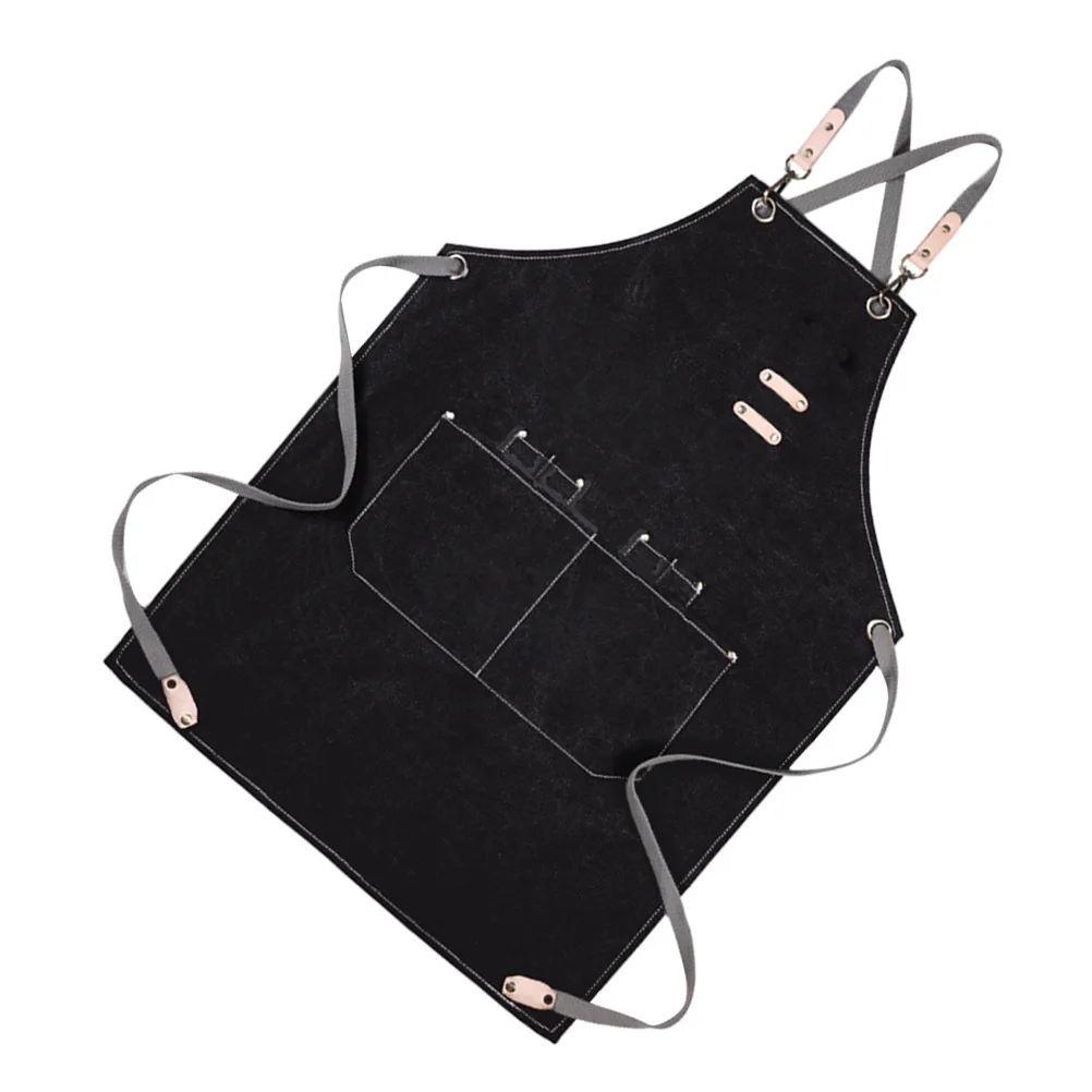 

Холщовый фартук с бретелькой на шее, без рукавов, с регулируемым поясом и карманом, кухонные фартуки для взрослых, кухонные сервировочные фартуки