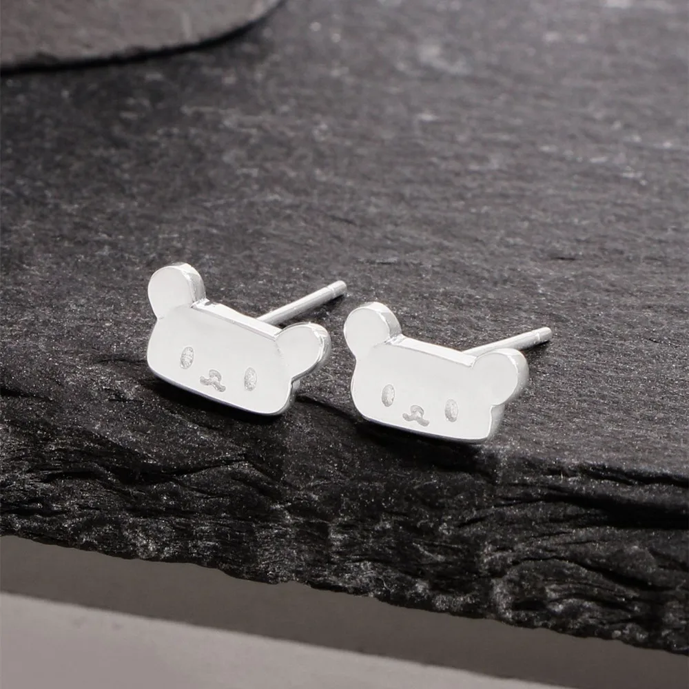 

S925 sterling silver women's earrings cartoon bear European and American popular fashion jewelry party accessories