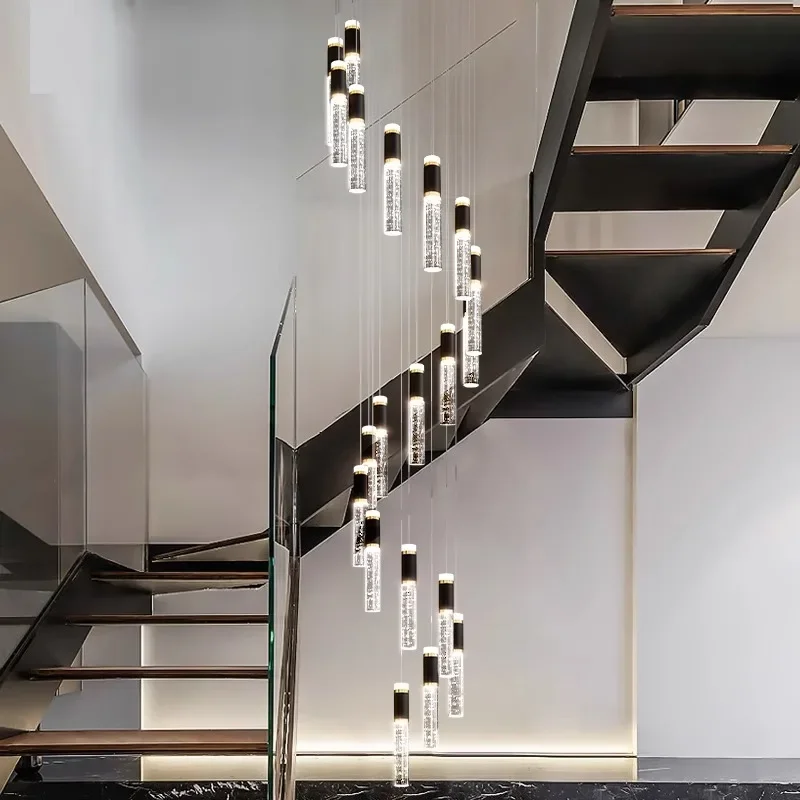 

Modern Home Decoration Crystal Chandelier, Stair Pendant Lamp, Living Room Pendant Lights, Interior Lighting