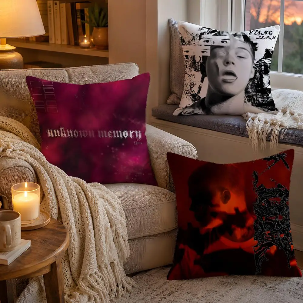 Rapper Singer Yung Lean Cushion Cover Soft Plush Cushion Cover Double Print And Invisible Zipper For Sofa Home Car Use