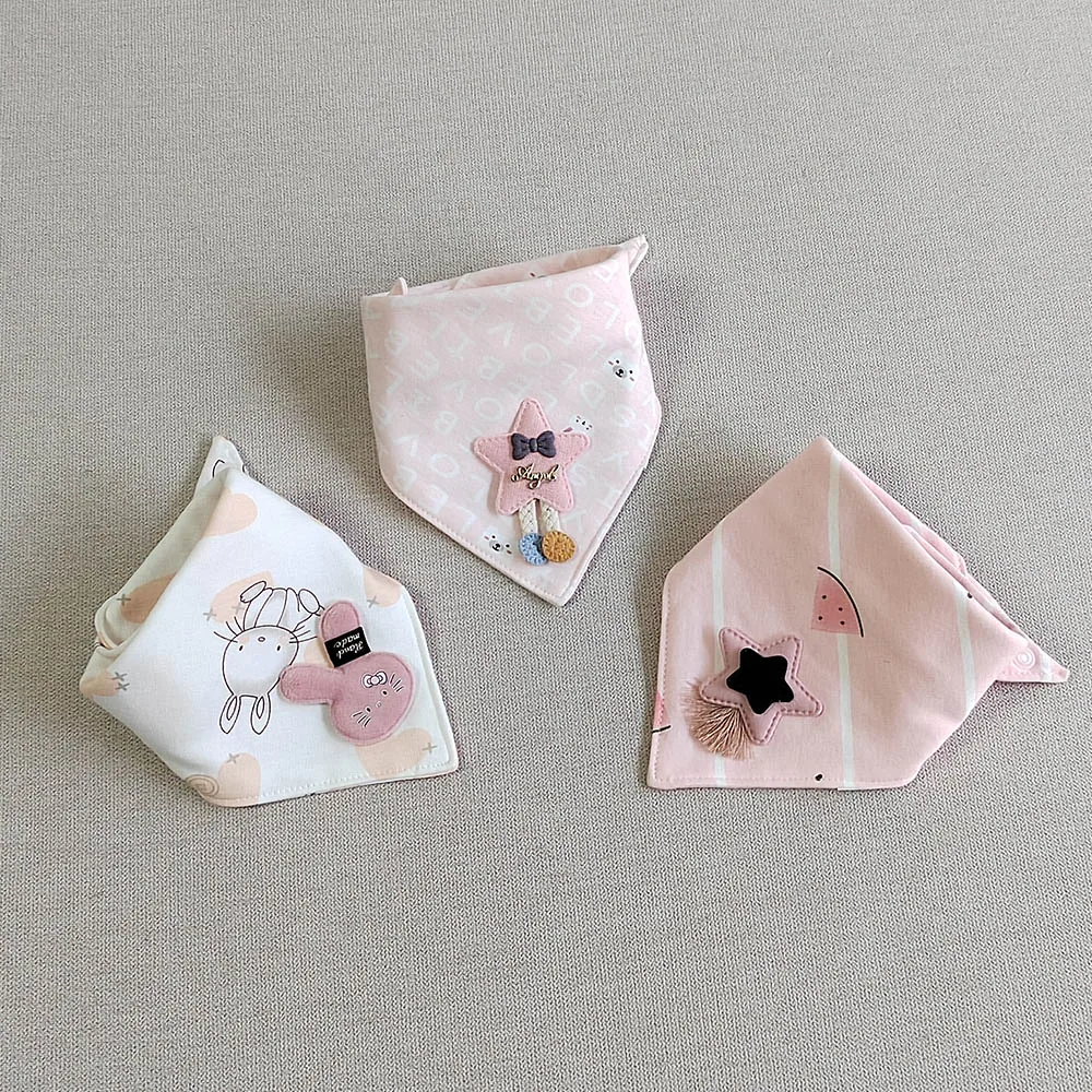 3pcs/lot Special Baby Bibs Boy Girl Bandana Cotton Absorb Bib Burp Cloth Triangle Baby Scarf Burp Newborn Princess Accessories