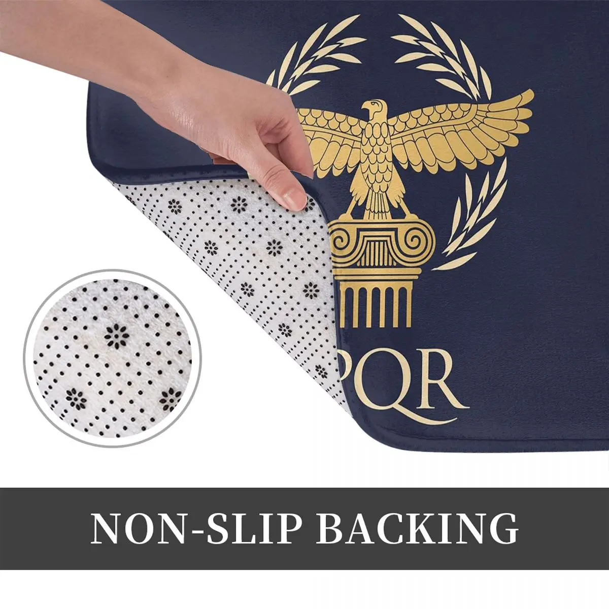 Gold Roman Imperial Eagle SPQR Non-slip Doormat Floor Mat Absorbent Mat Carpet Rug for Kitchen Entrance Home Bedroom Footpad Mat
