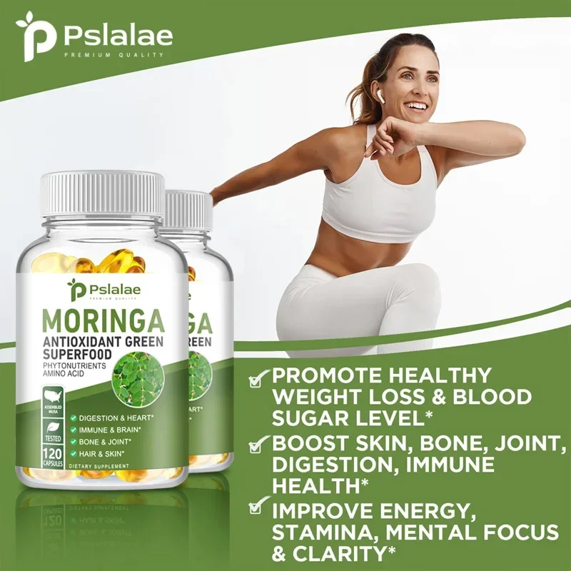 Moringa Capsules - Bone, Joint, Immune Health | Enhance Energy, Endurance, Concentration