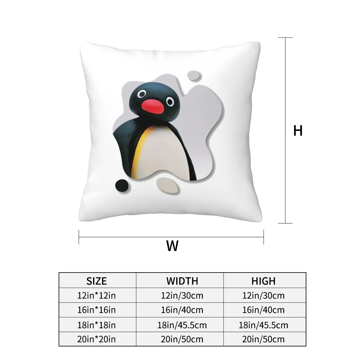 Pingu Pinga Penguin Tv Square Pillowcase Pillow Cover Cushion Decor Comfort Throw Pillow for Home Bedroom
