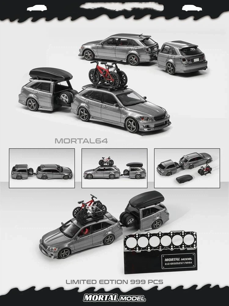 Mortal 1:64 ALTEZZA GITA ELIXIR Collectible JDM Alloy Diecast Car Model Trailer Set (999 PCS), Not a Toy, for 14+