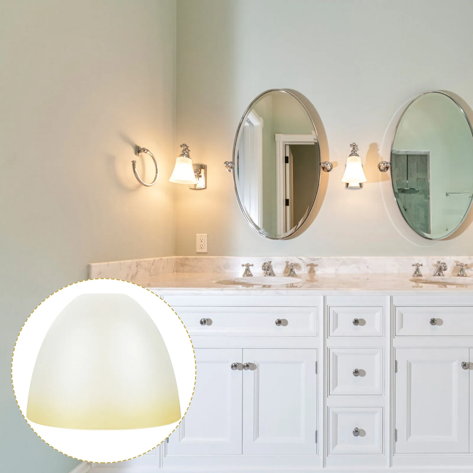 

2Pcs Glass Lamp Shade Replacement for Pendant Lights and Chandeliers Soft Diffused Light Decorative Lamp Shade Cover Modern