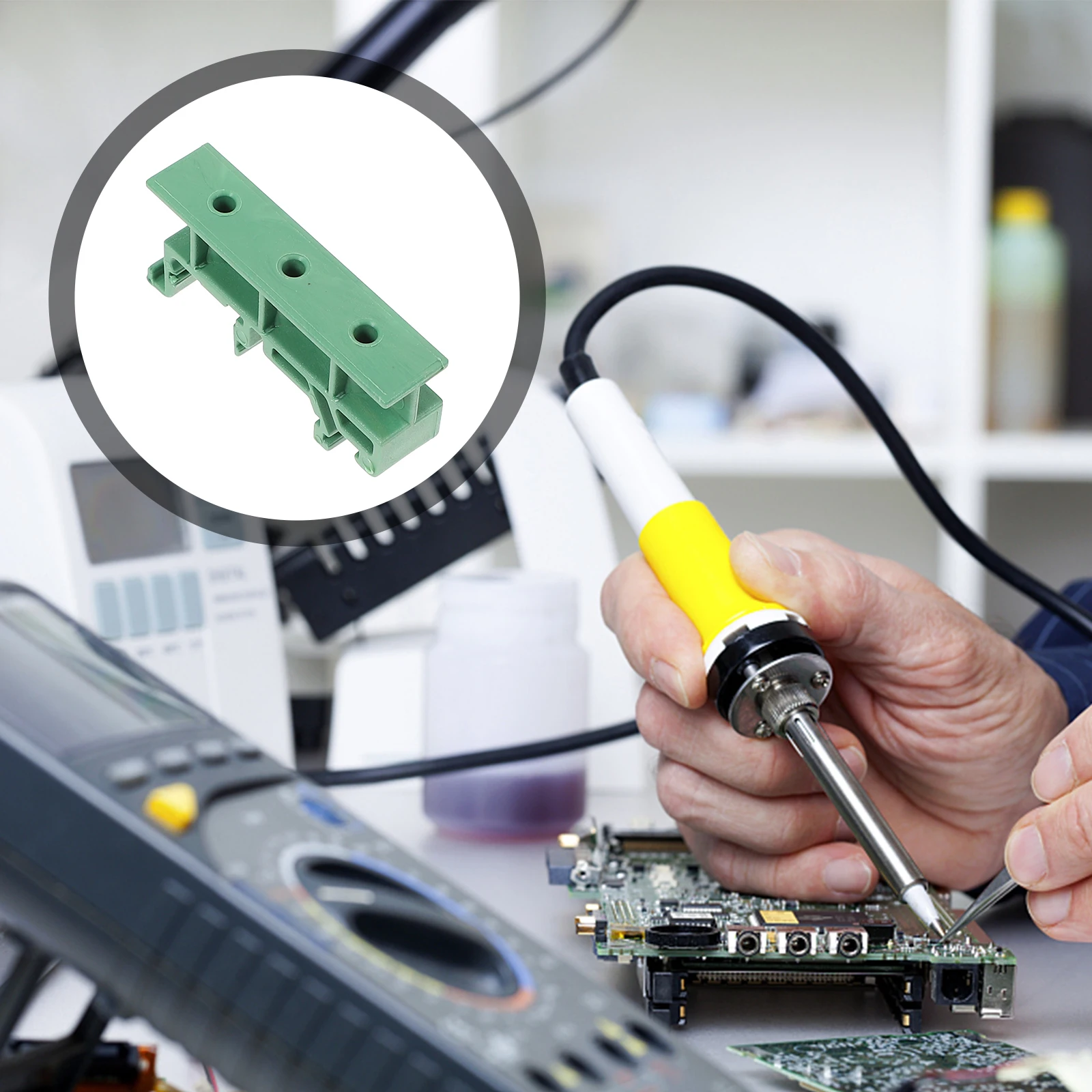 

10 Sets DIN Rail Feet PCB Mounting Brackets Fix Electronic Equipment Plastic Electrical Clips for Circuit Boards