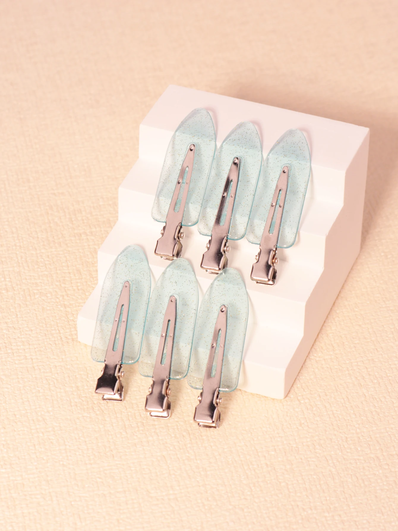 6pcs transparent female hair clips wrinkle free or curved makeup face wash clips styling tool clips Special for real hair wigs