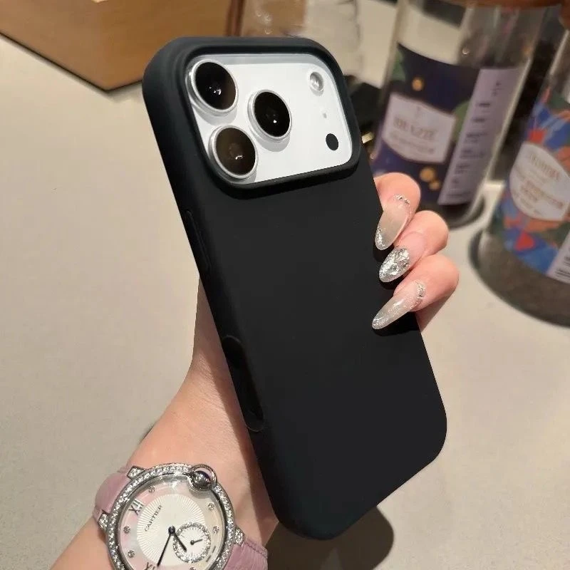 Luxury Original Silicone For Apple iPhone 17 16 13 14 15 Pro Max Full Cover Official case for iPhone 13 11 15 16 17Pro Logo Case - náhled 3