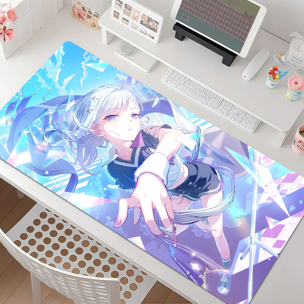 Cartoon Y-yoisaki K-kanade Game Mouse Pad Anti Slip Rubber Edge Locked Thickened Laptop Gaming Desk Mat