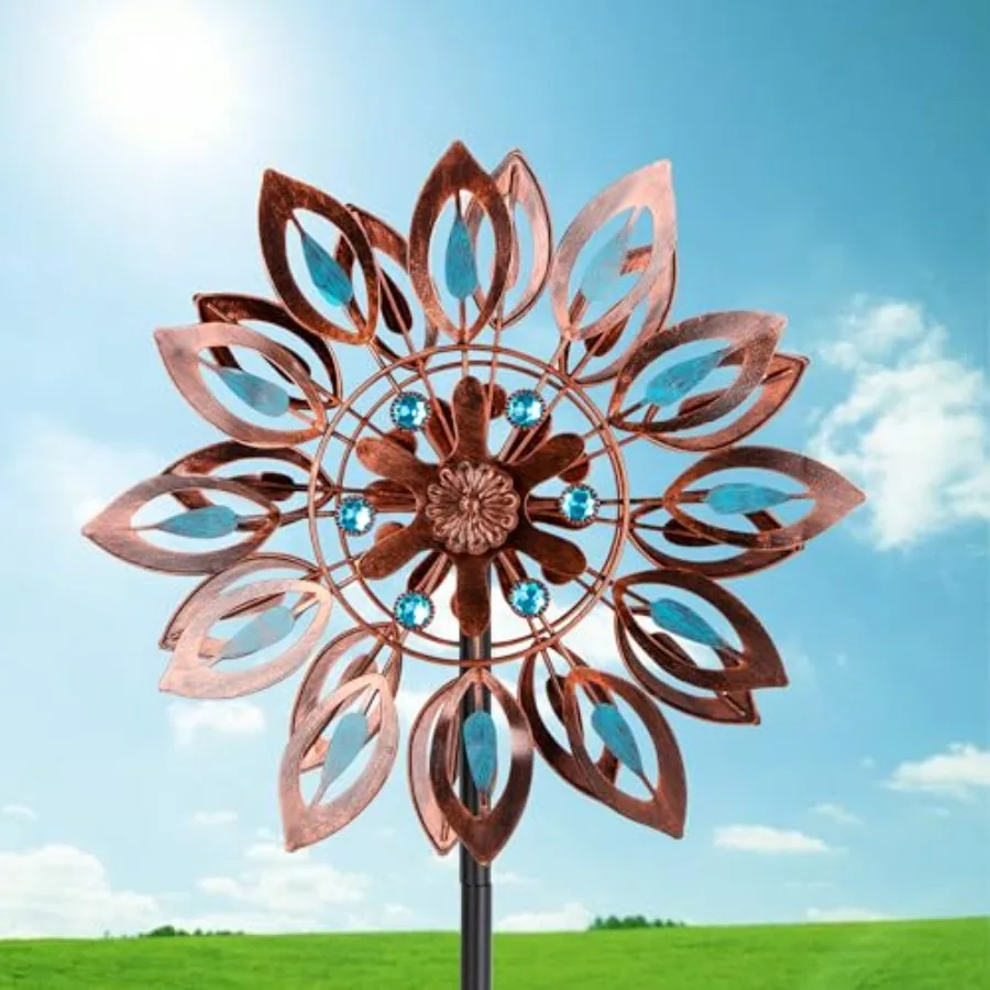 

Wind Spinners for Outdoor Yard Decor, 360 Degrees Swivel Outdoor Metal Wind Spinner, 62" Wind Sculptures Garden Decor for Patio