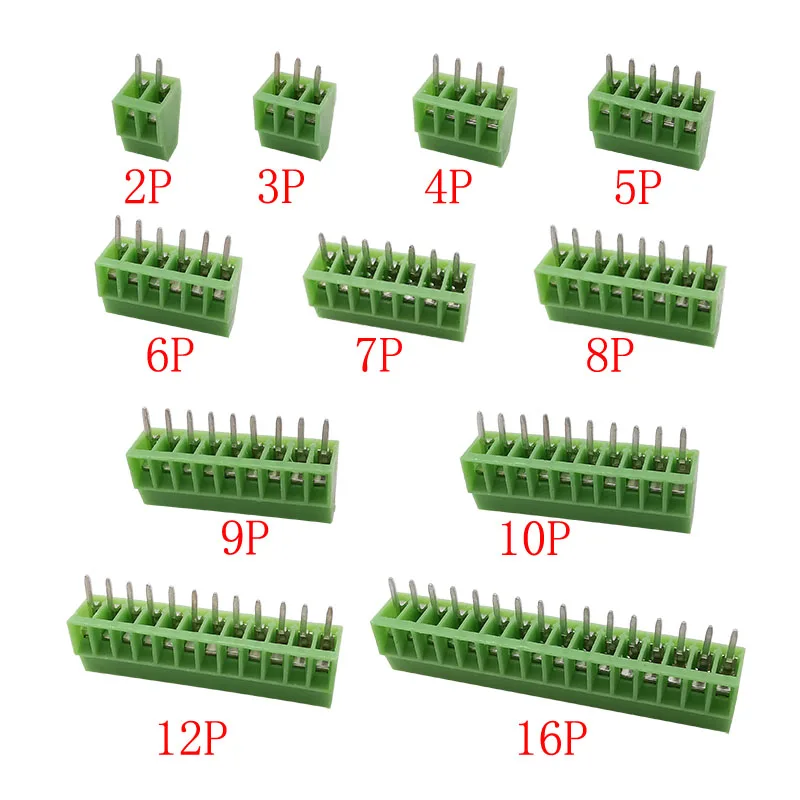 10Pcs KF128 2.54mm Pitch Mini PCB Screw Terminal Blocks Connector 2/3/4/5/6/7/8/9/10/12/16 Pin Screws Terminals For 26-18AWG DIY