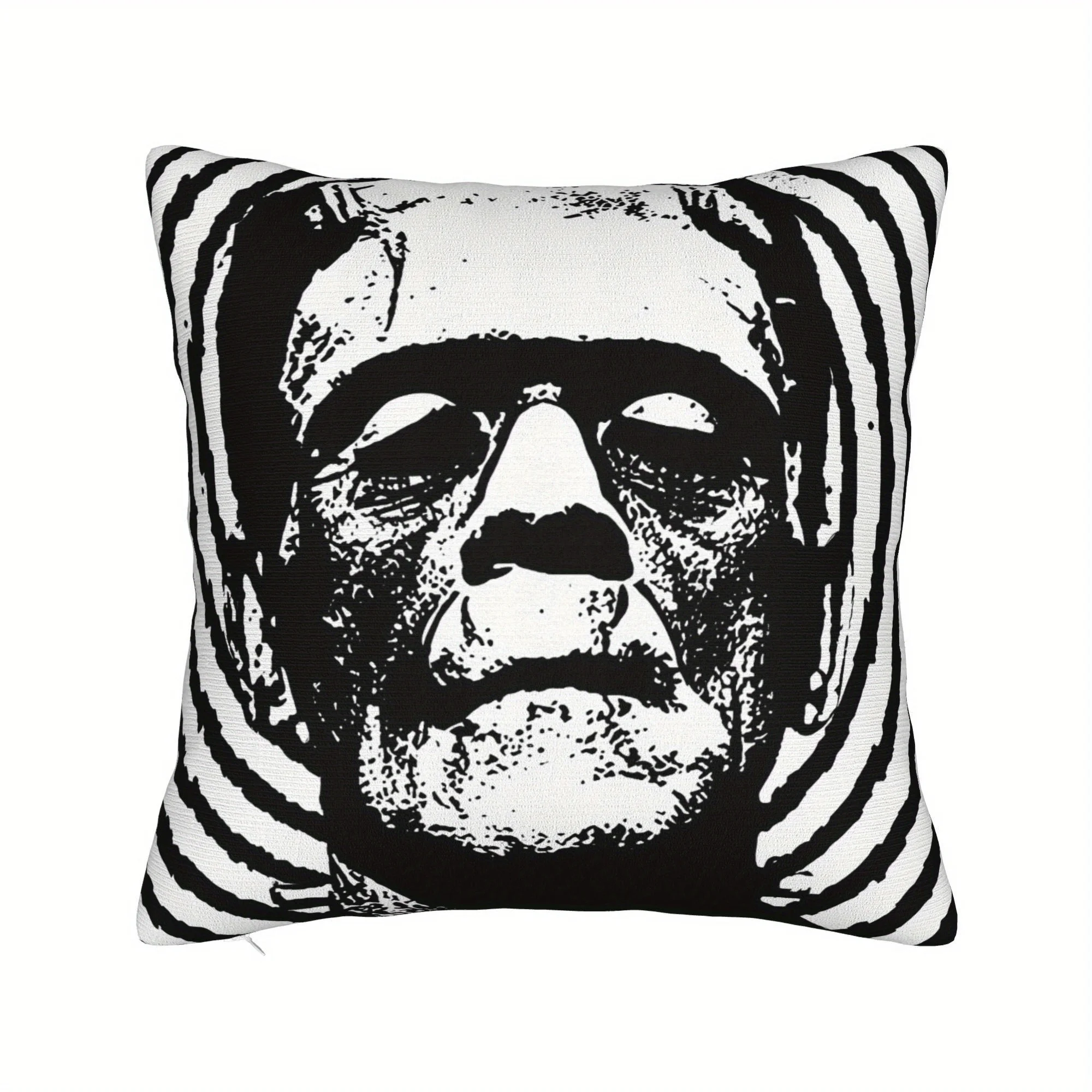 Abstract Black & White Monster Pillow Cover Contemporary Art Decorative Cushion Case, Zippered Machine Washable for Living Room