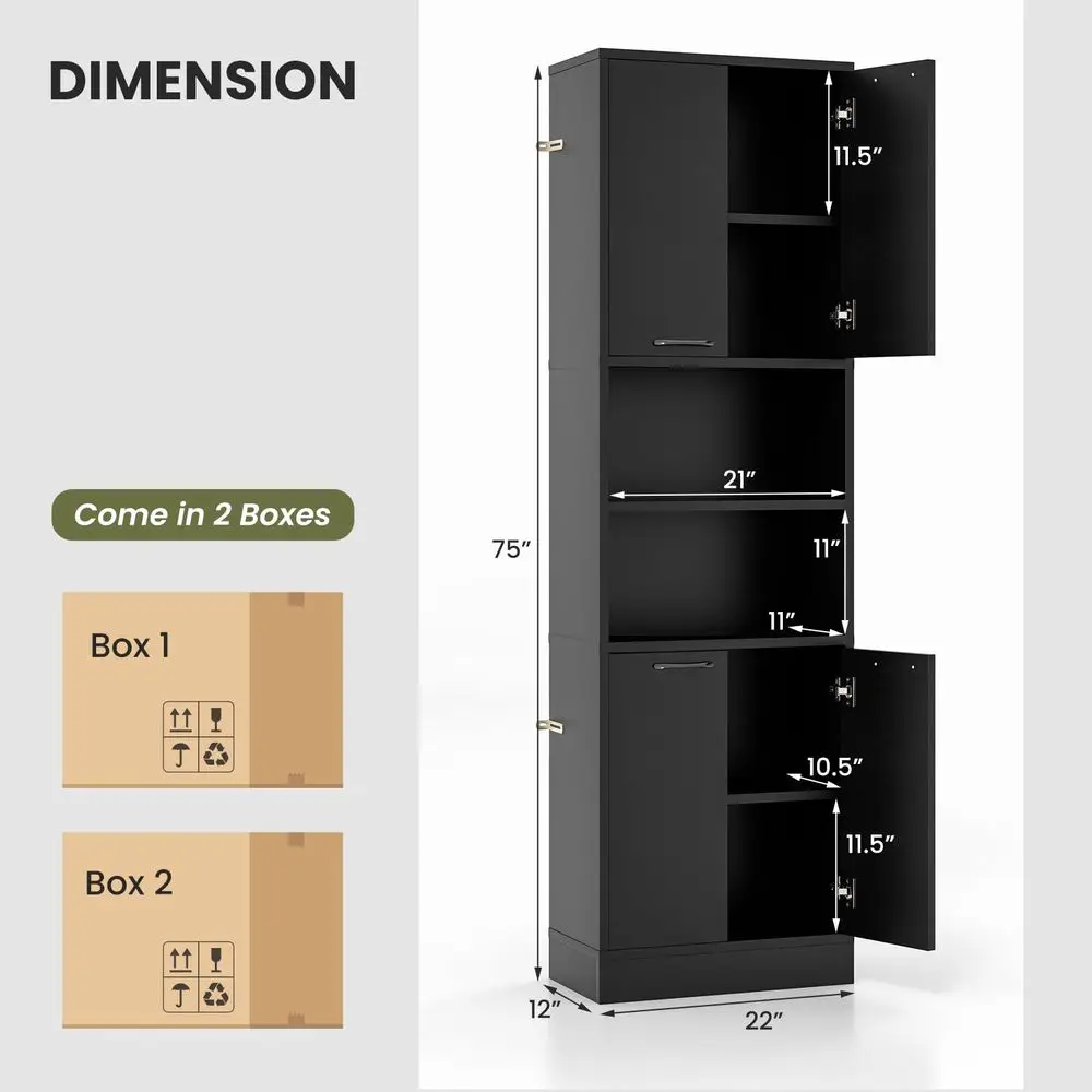 75" Tall Bathroom Cabinet 2