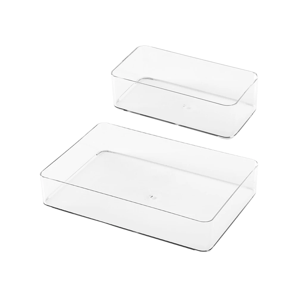 

2pcs Premium Pp Storage Boxes Household Drawer Organizers Multi-Function Dividers For Kitchen Bedroom Bathroom Home Supply
