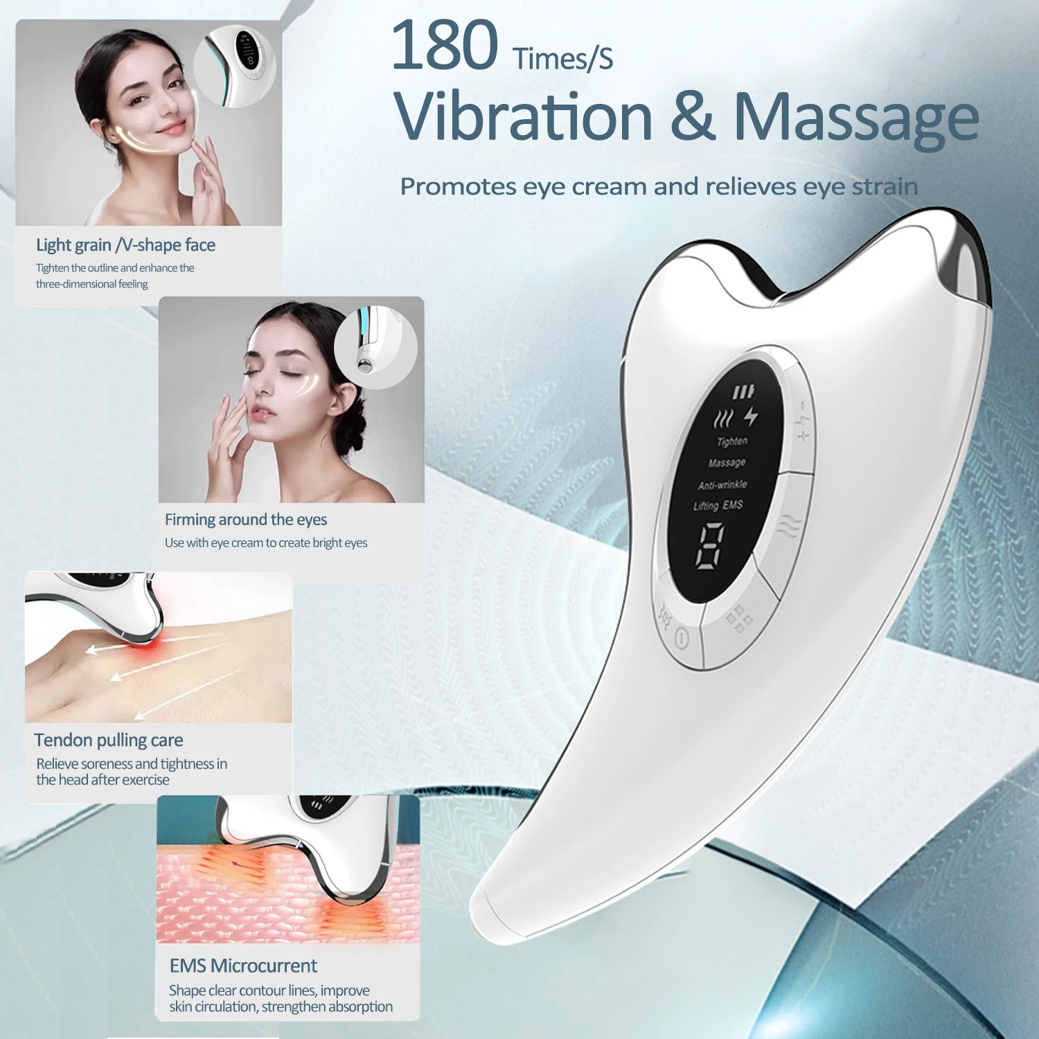 Microcurrent Portable Home Use USB Rechargeable Cordless High Frequency Facial Wand Beauty and Skincare Wrinkle Reducing Device