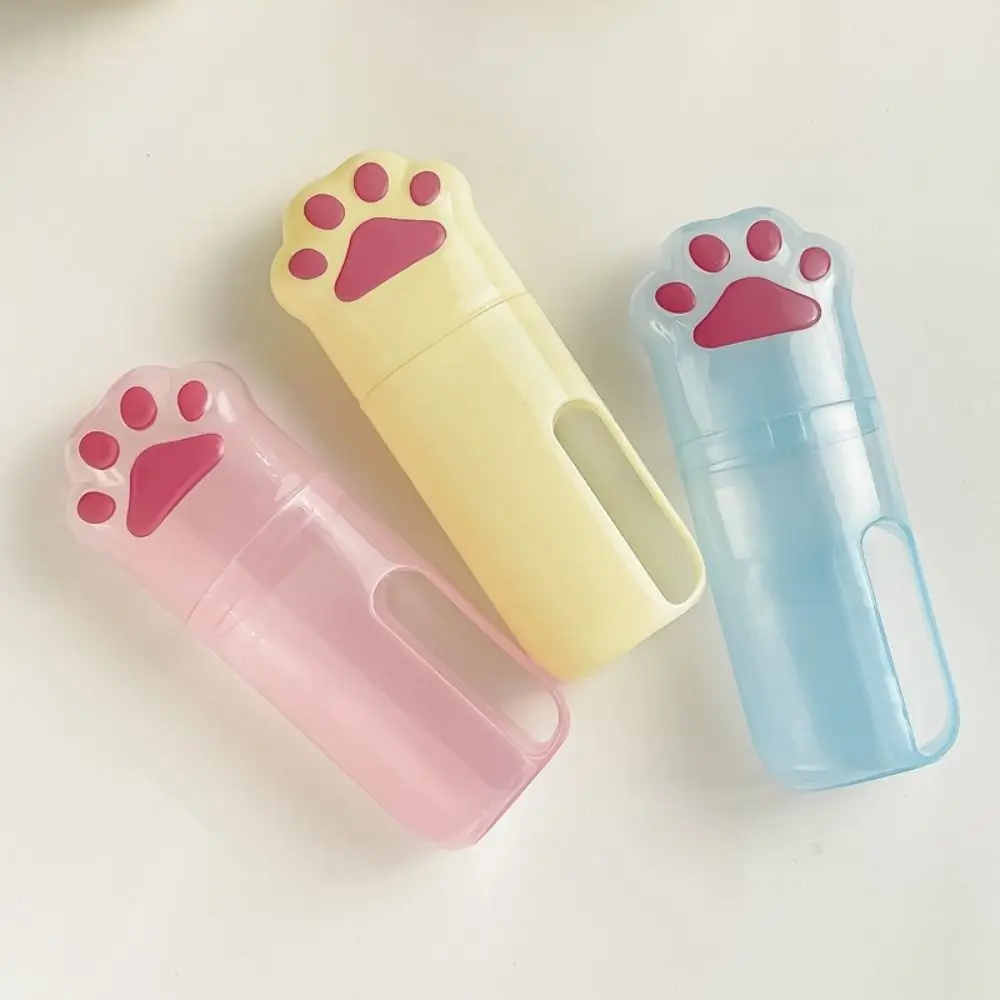 Plastic Toothbrush Storage Box Cute Cartoon Portable Wash Cup Space Saving Toothpaste Toothbrush Organizer for Daily Use