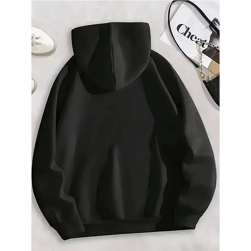 Whimsical Cat Print Sweatshirts Cat Women Kawaii Kangaroo Pocket Hoodies Girl Casual Pullovers Female Animal Hooded 90s Clothing