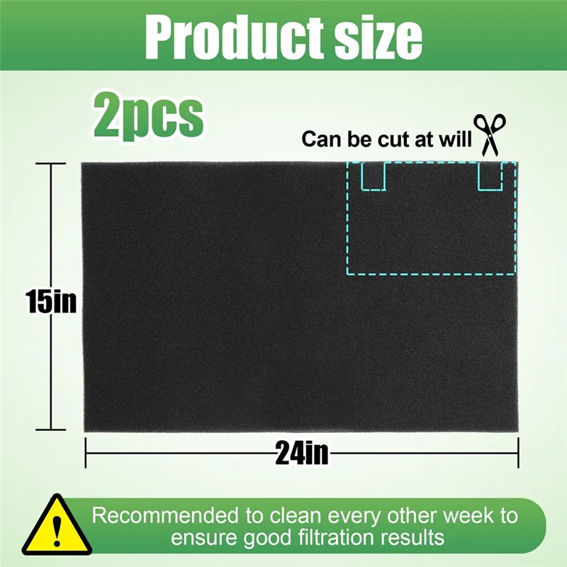 عملي 2 قطعة مرشحات مكيف هواء النافذة 24X15X1/4 بوصة قطع لتناسب مرشحات استبدال الرغوة، لـ FRIEDRICH، GE، Next Gen AC #6