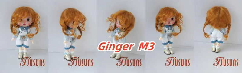 JD644 4-5inch 5-6inch Messy Baby Curly Mini Twintail Mohair BJD Wigs 1/8 1/12 OB11 Lati Yellow Doll Accessories