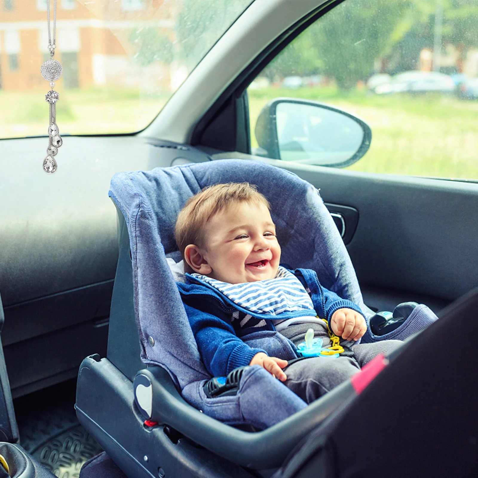 

1Pcs Car Rearview Mirror Pendant Rhinestone Hanging Decor Stylish Car Interior Ornament Home Office Bedroom Hanging Decoration