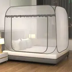 Simple Style Home Mosquito Net Big Space Square Top Bedroom Double Bed Mosquito Net Dormitory Installation-free Mosquito Net