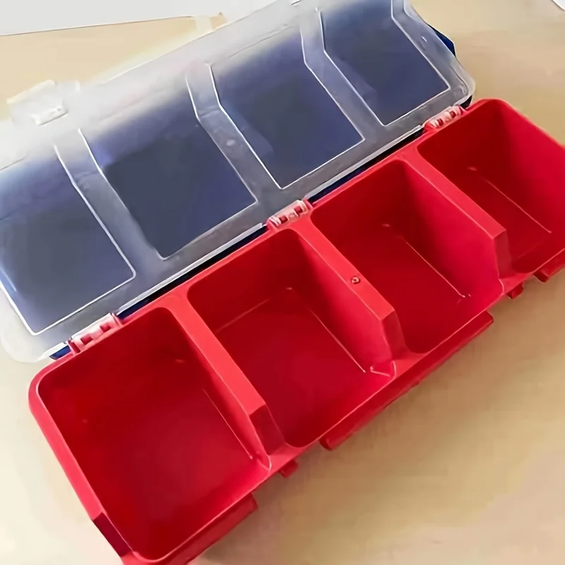 1Pc/2Pcs Multi-Compartment Organizer Box For Screws & Small Parts - Durable Plastic Hardware And Jewelry Storage Case