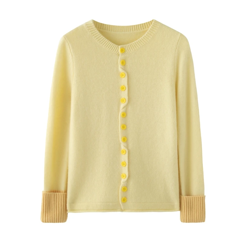 시크 여성 100% 캐시미어 가디건 컬러 프레피 스타일 블로킹 슬리브 캐시미어 스웨터 가을 겨울 기본 소프트 가디건 코트