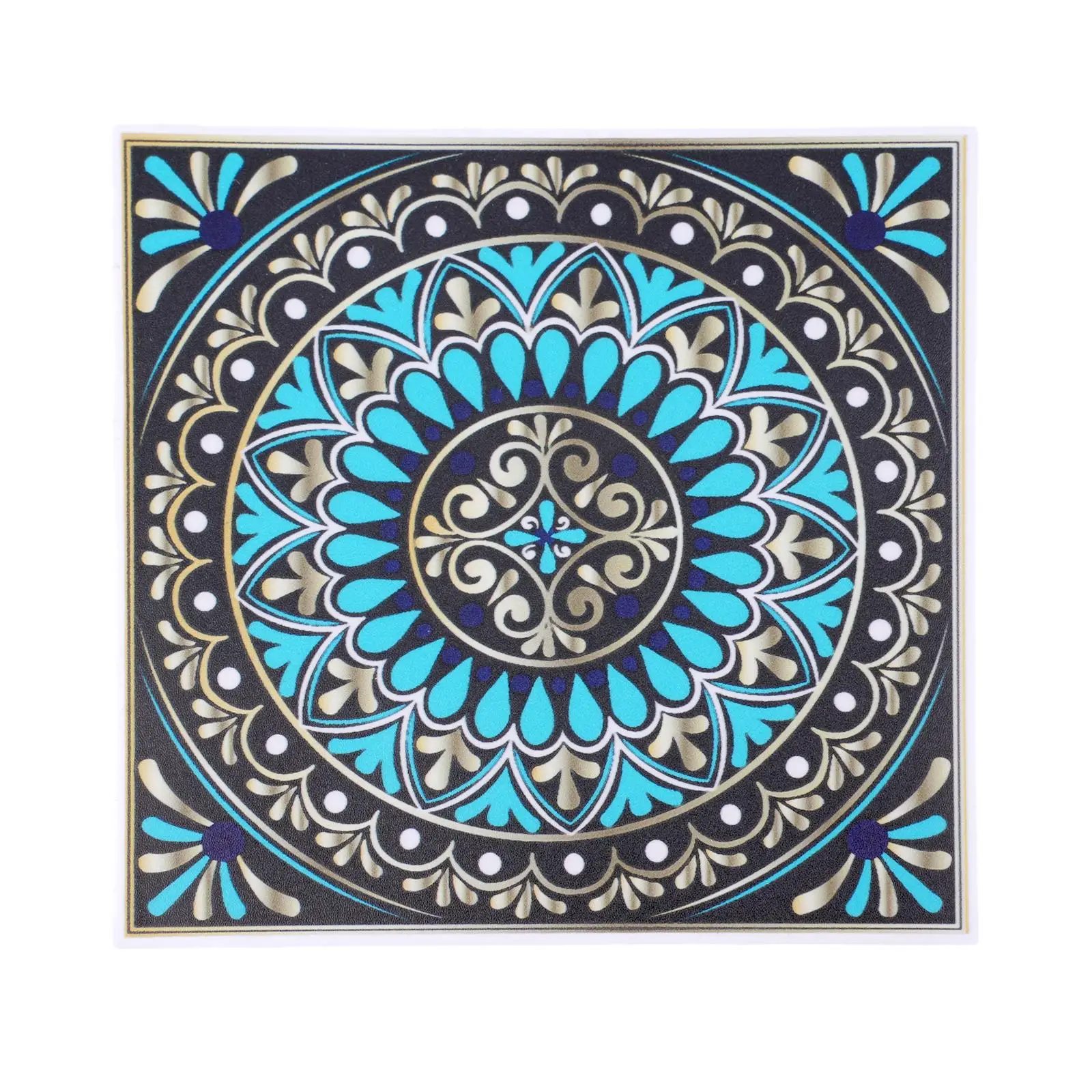 Set of 10 Decorative Waterproof PVC Wall Decals Featuring Stunning Mandala Design Perfect for Kitchens & Bathrooms