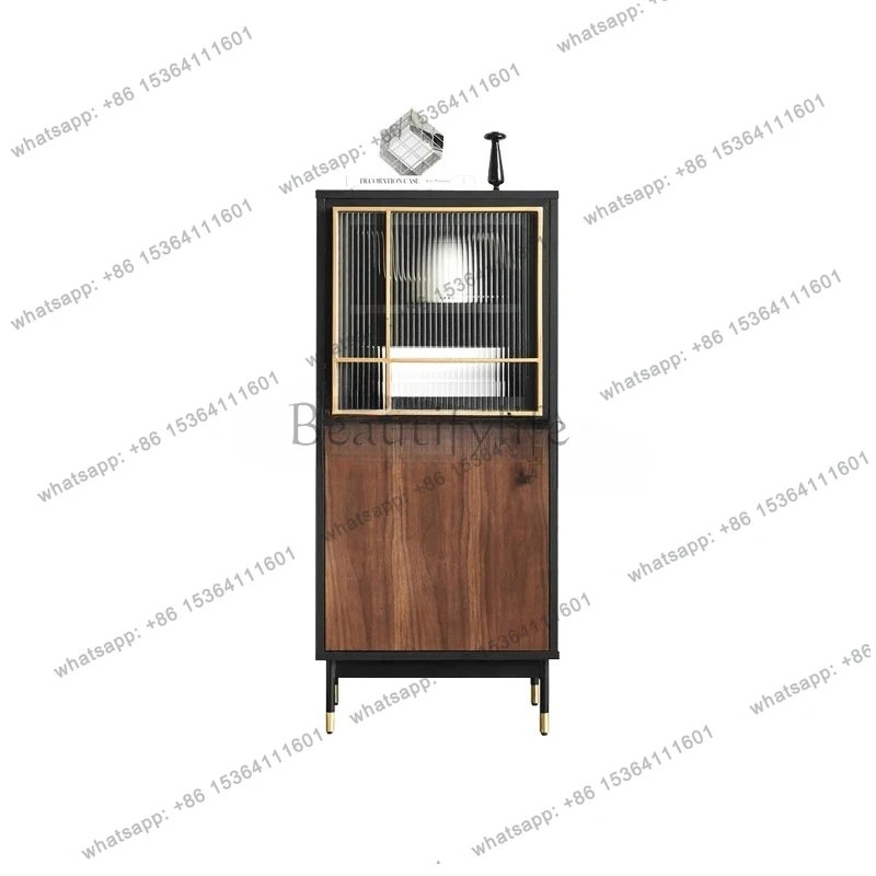 Changhong glass tea cabinet living room against the wall modern simple light luxury integrated wall storage high cabinet